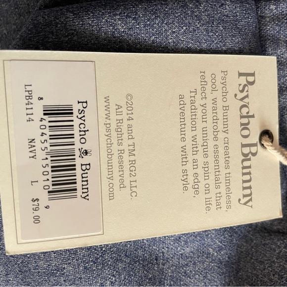 Psycho Bunny Men’s Blue Jogger Pants Size Large NWT Fleece Lined - Picture 7 of 7